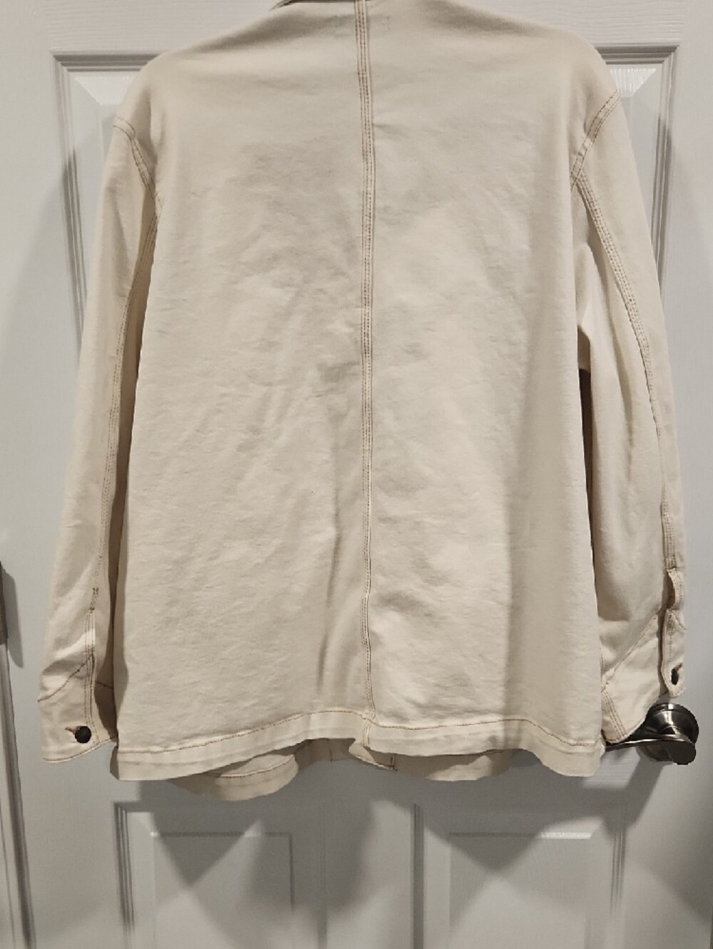 Well Worn Cream Jean Jacket - Utility Style - Picture 7 of 7